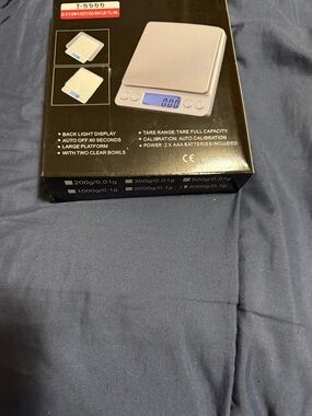 Digital Kitchen Scale - Stainless Platform, Blue Backlit Display